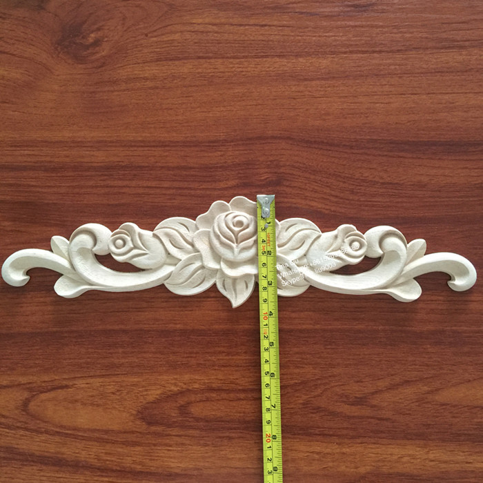 CNC Carved Decorative Wood Carving Flower Onlays and Appliques