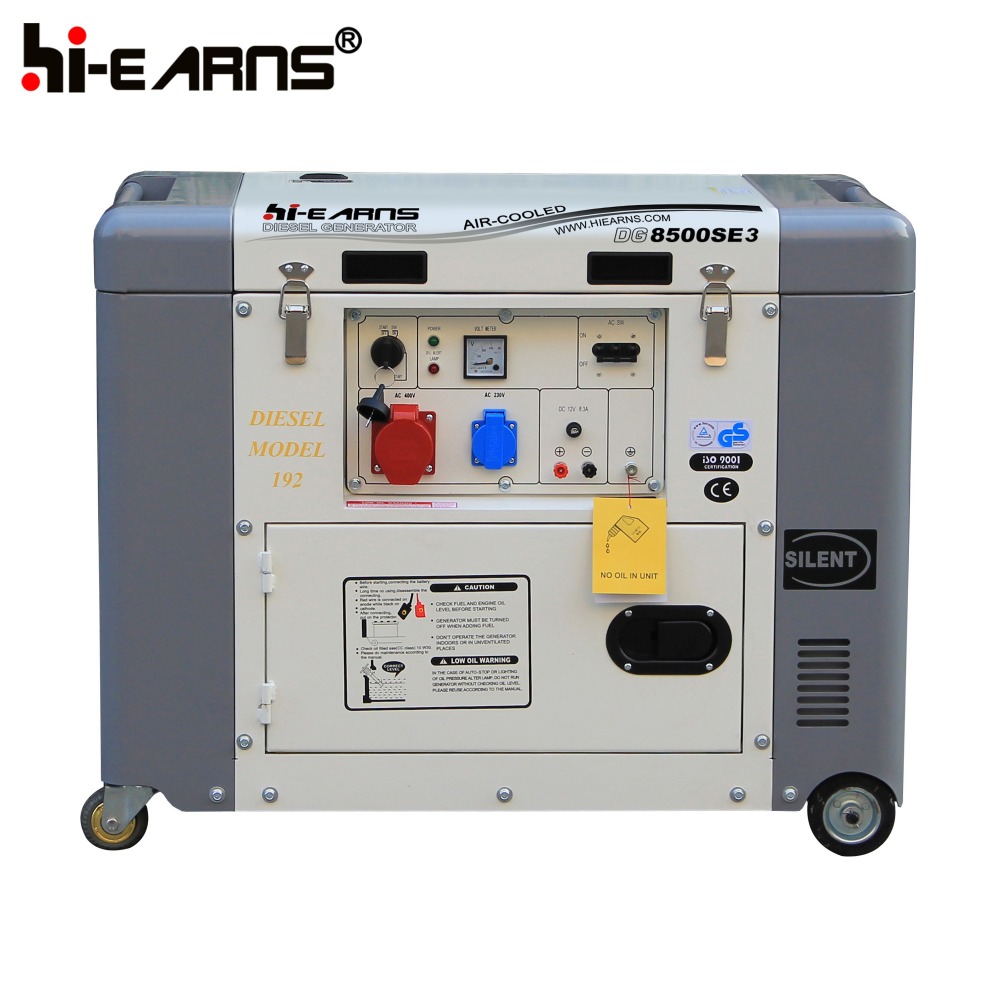 7.5KVA silent open top cover three phase diesel generator for sale