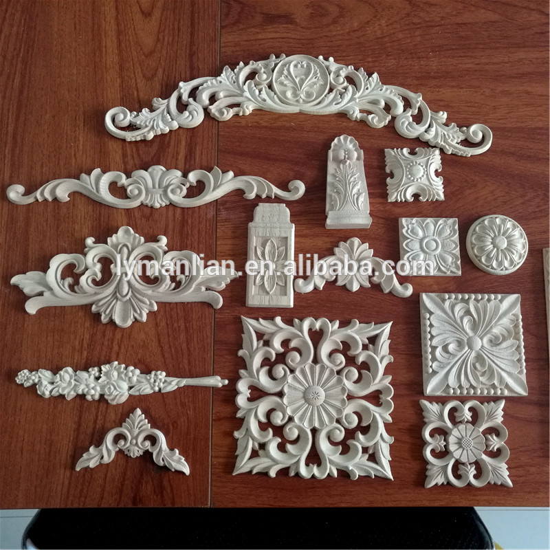 Wood carving flowers furniture onlays