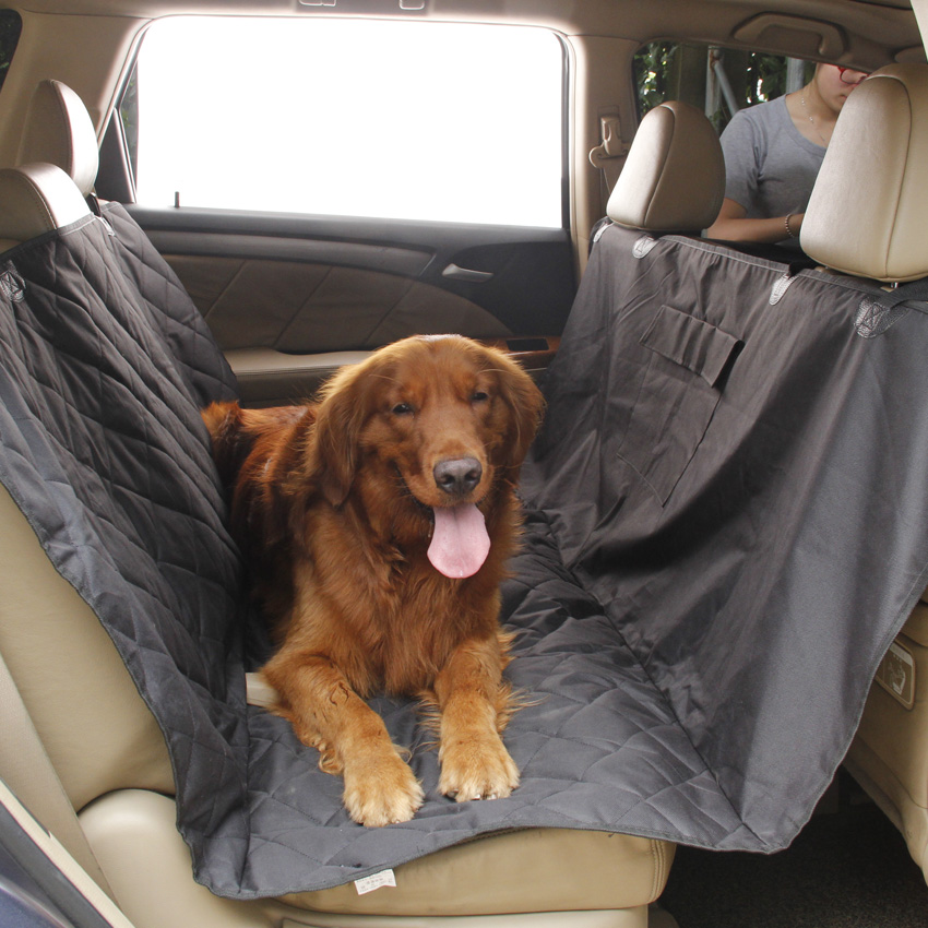 Wholesale Zipper Pocket Black Pet Products Waterproof Dog Car Truck SUV Seat Cover Hammock