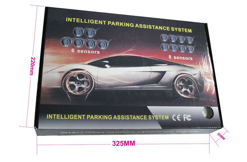 Universal car parking sensor system with 6 front/rear ultrasonic sensors