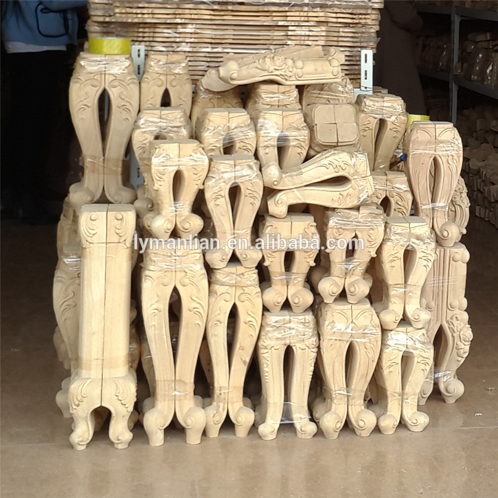 Hand carved wooden table leg