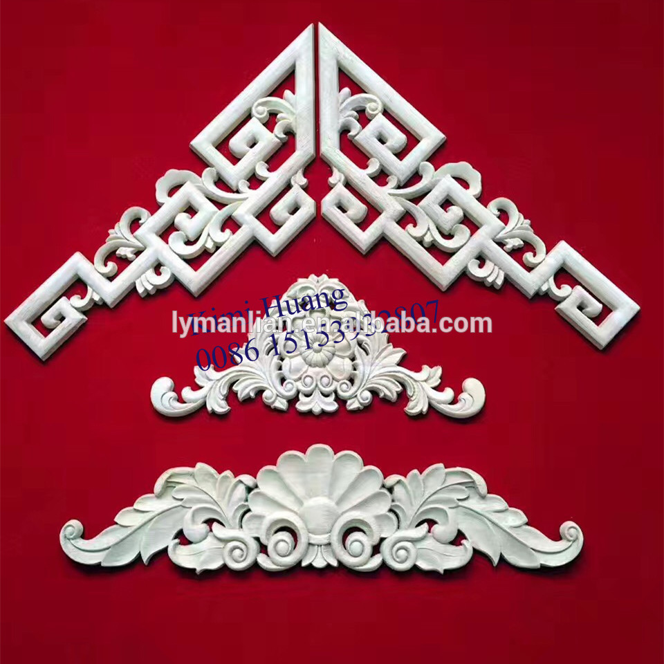 wood onlays rubber wood carved appliques