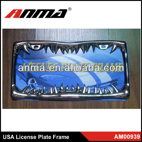 USA Car license plate frame plastic chrome license plate frame