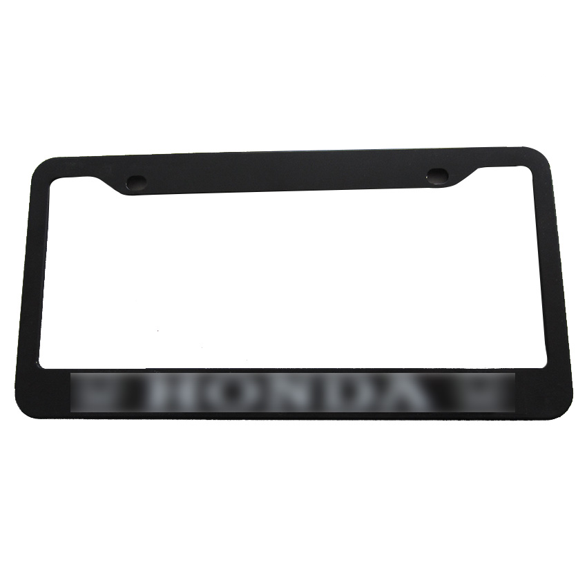 Black Plastic License Plate Frame Custom Logo