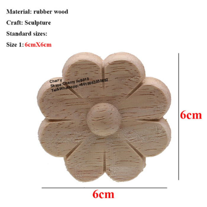 Decorative Wood Furniture Applique Parts Wood Carving Oval Rosette