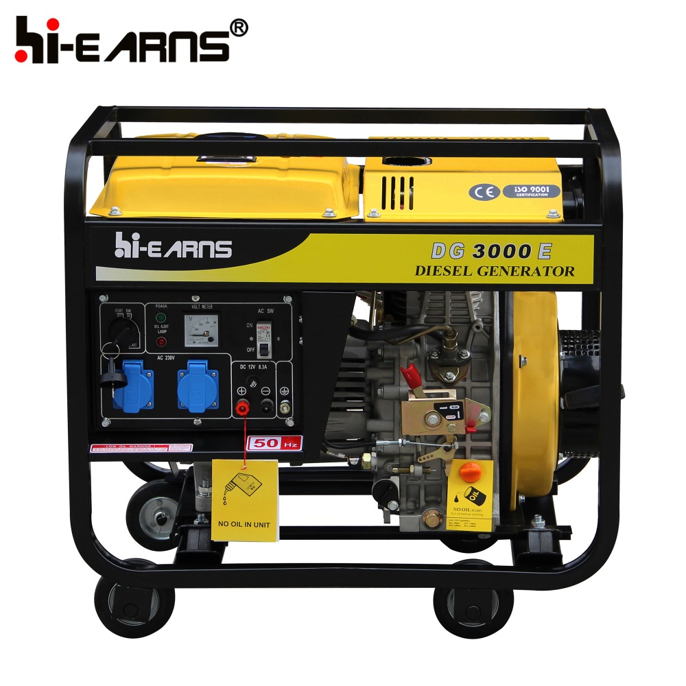 3KVA 220 volt air cooled open frame single cylinder diesel portable generator price