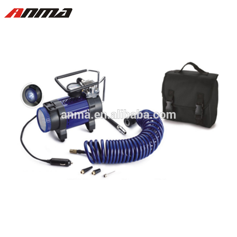 12Volt car portable mini tire air compressor with light