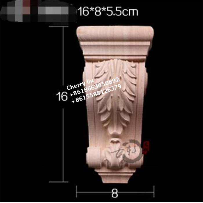 Decorative rubber furniture Wood appliques and onlays animal wood corbels