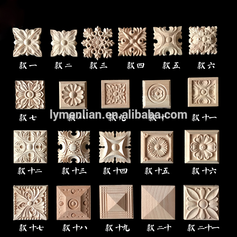 Wooden Furniture Ornaments Corner Blocks Rosette Onlays