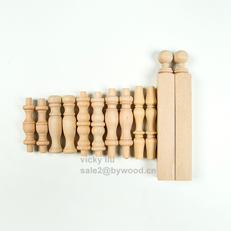 Small gourd line posts furniture decoration wood pillar ambry fence