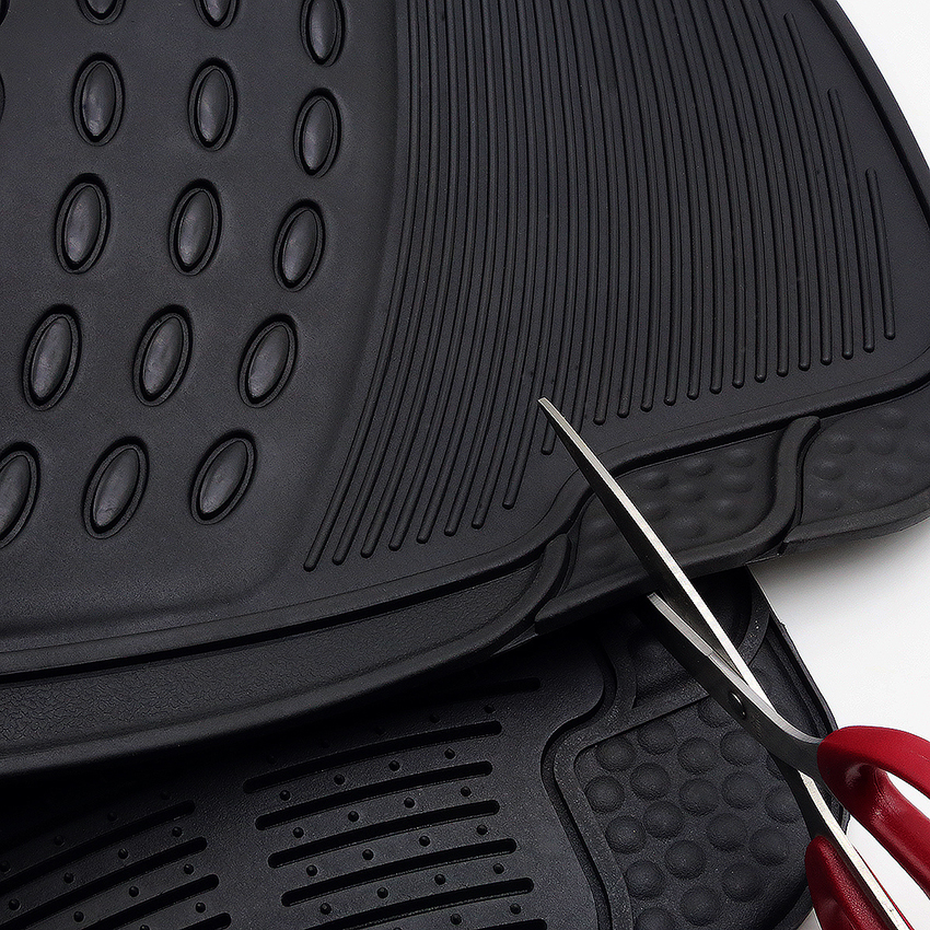 3 Pieces Black Color PVC Car Mat