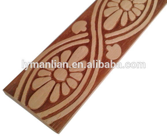 Printed white wood beeding/ embossed wood molding/ white wood moulding