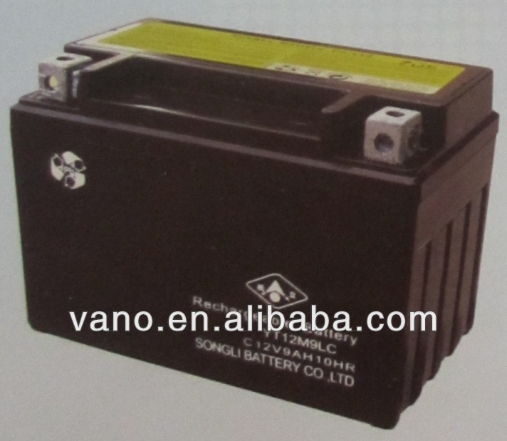 YT12M9LC 12V 9AH motorcycle battery