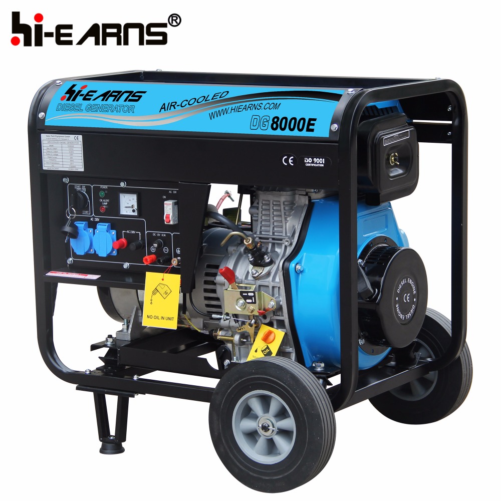 Air-cooled single cylinder 192 engine 6kva diesel generator