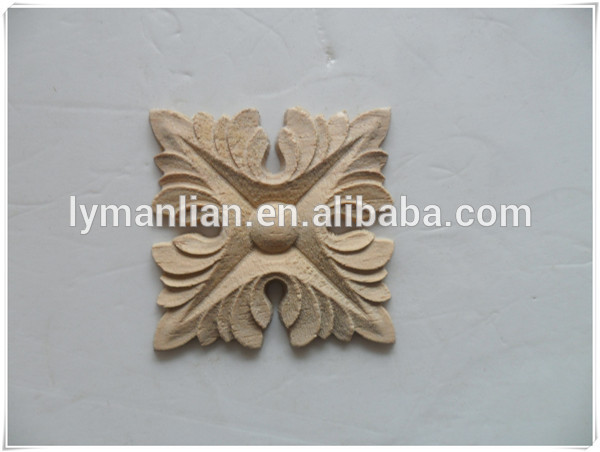 Hand Carved CNC Wood Corner Rosette Applique Carving