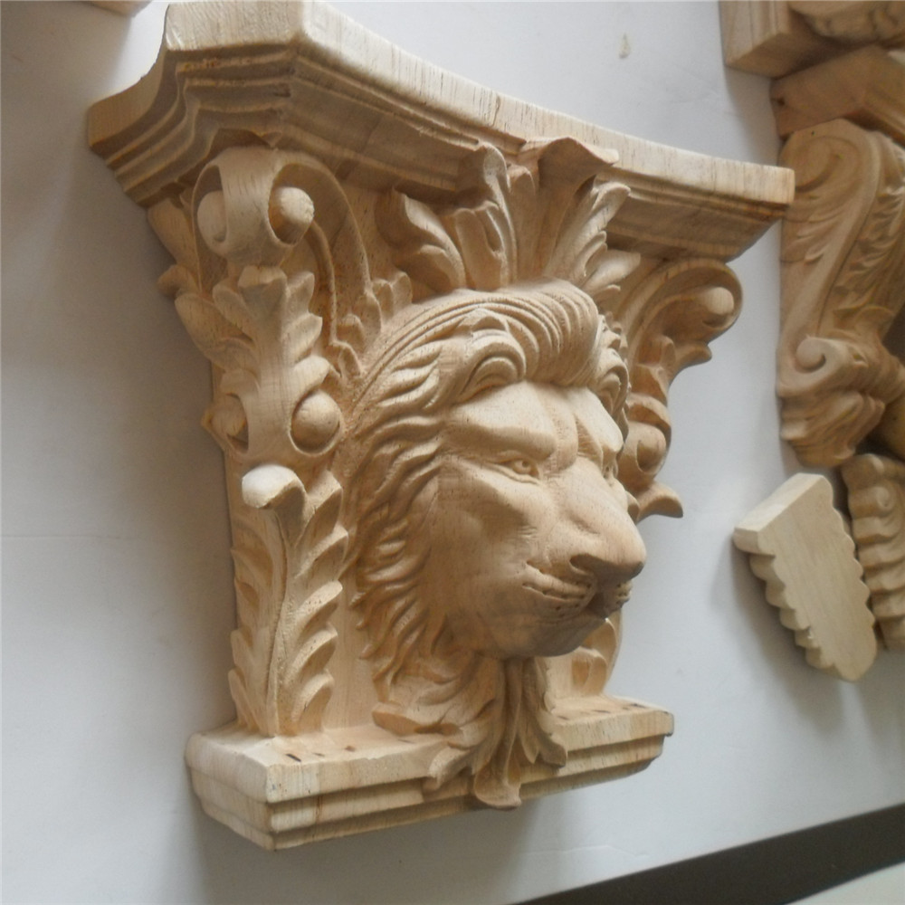 Decorative Animal Wood Corbel Rubber Wood Lion Corbels