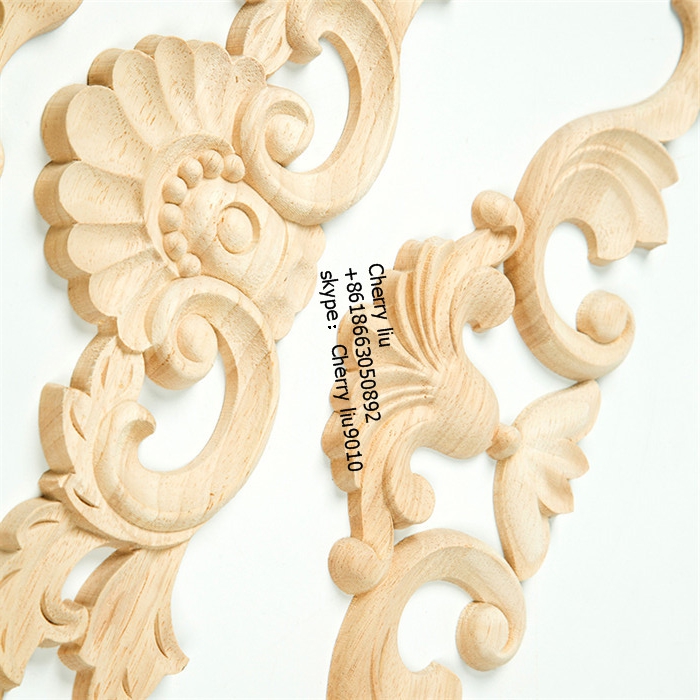 Decorative Antique Furniture Rubber Wood Appliques And Onlays