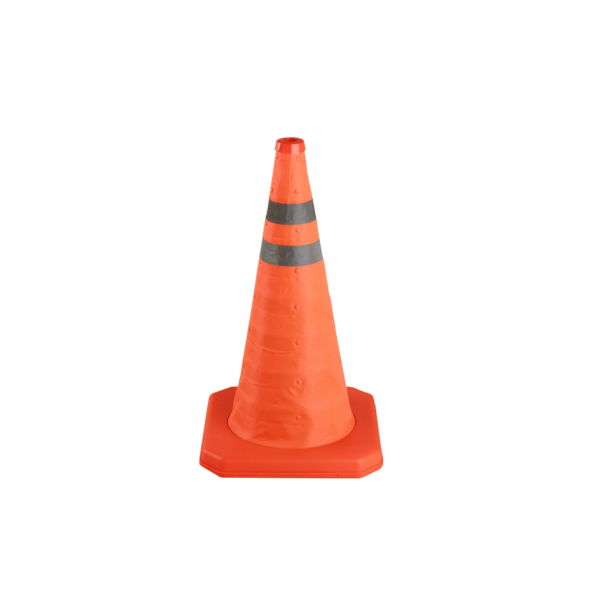 Plastic orange flexible collapsible safety traffic cone