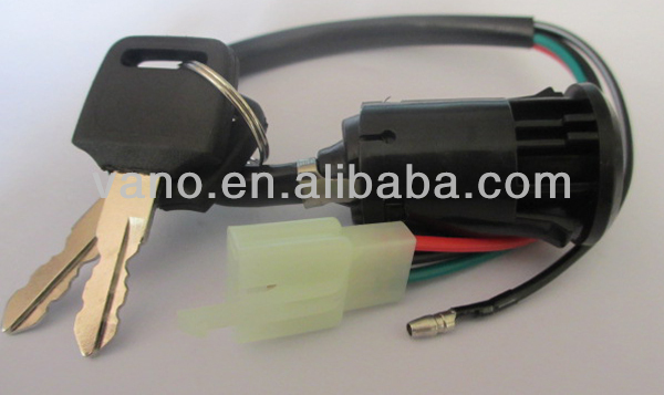 Titan2000 4 wire 3 pins Scooter Ignition Switch for Motorcycle Moped ATV Motorbike