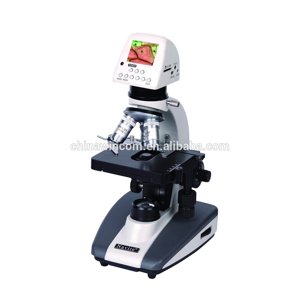 China supplier digital demonstration head usb lab microscope with LCD screen SHD-34