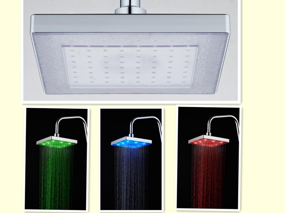 Bathroom shower faucet sets led lights colors changing fountain shower head