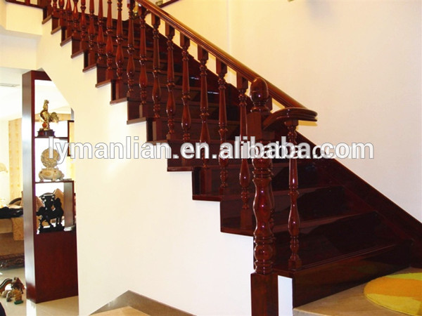 Red oak handrail Top wood stair newel