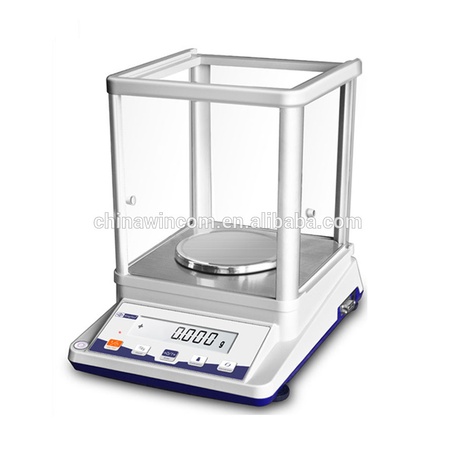 High accuracy Chemical lab analytical electronic balance with glass windproof cover