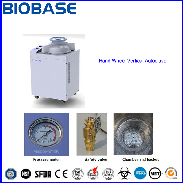 Hand wheel vertical autoclave BKQ-B50II with CE approve