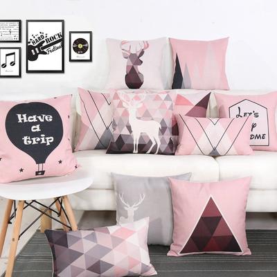 Pink Bright Decorative Sofa Pillow Nordic Modern Style